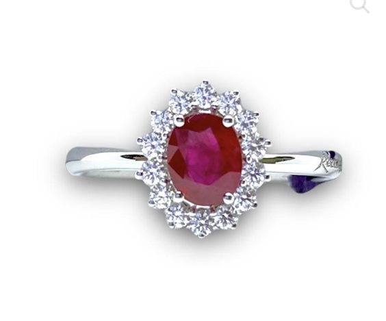 Anello Recarlo Donna in Oro bianco Rubino 0.84 Ct R03CC044/RB030-14 - R03CC044/RB030-14